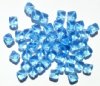 50 8mm Diagonal Hole Light Sapphire Cube Beads